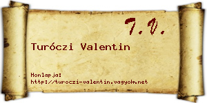 Turóczi Valentin névjegykártya
